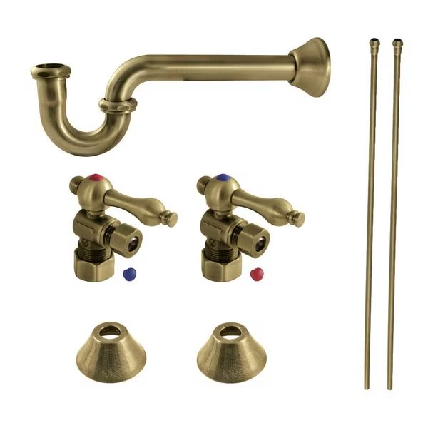 Plumbing Sink Trim Kit with PTrap, Antique Brass, Kingston Brass, Mfr#: CC53303LKB30